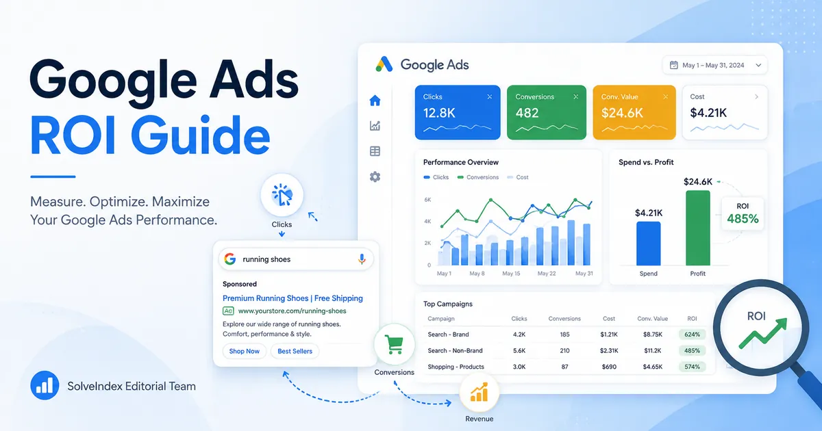 How to Calculate Google Ads ROI, ROAS, CPA and Break-Even ROAS - visual guide